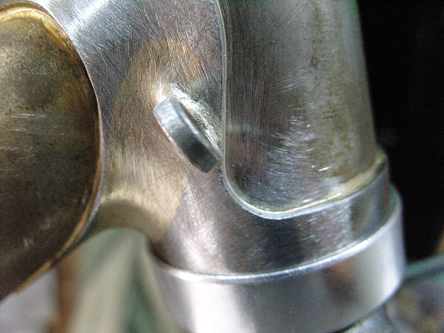 #CT209 Close up of finished cable housing guide on lower head lug (2009)