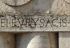 Detail of the Inscription on the Tomb of Eurysaces in Rome, June 2012