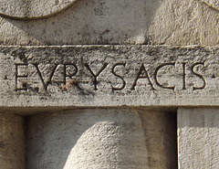 Detail of the Inscription on the Tomb of Eurysaces in Rome, June 2012