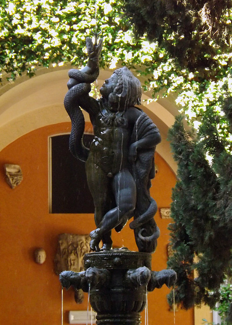 Detail of the Hercules Fountain in the American Academy in Rome, June 2012