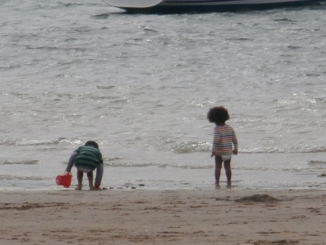 Kids enjoying the sea