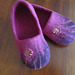 felted slippers - purple
