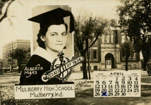 Alberta Mays, Class of 1936, Mulberry High School, Mulberry, Indiana