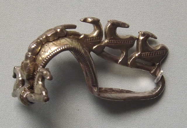 Iberian Gilded Silver Brooch with Dogs and Horses in the British Museum, May 2014