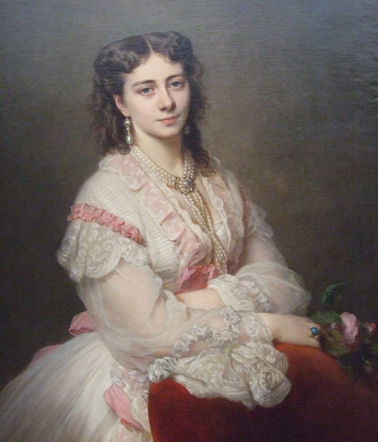 Detail of a Portrait of Countess Marie Branicka by Winterhalter in the Philadelphia Museum of Art, January 2012