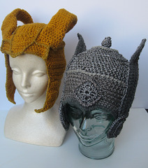 Crocheted Thor and Loki hats