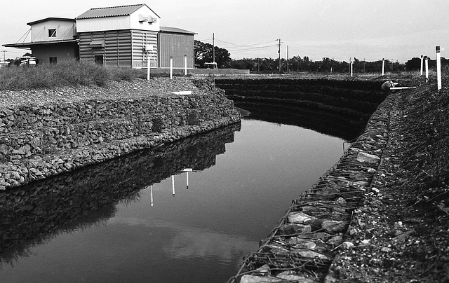 Rice mill and irrigation channel