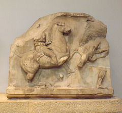 Slab from the Amazon Frieze from the Mausoleum at Halicarnassus in the British Museum, May 2014