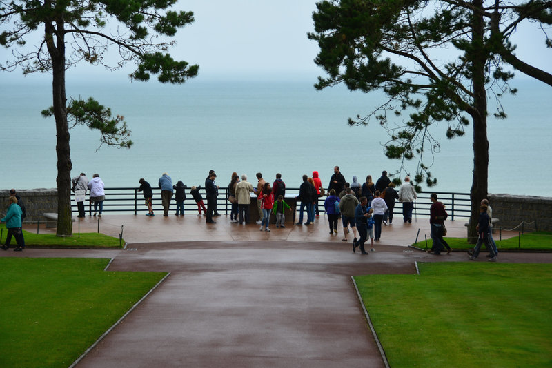Omaha Beach 2014 – Normandy American Cemetery and Memorial at Colleville-sur-Mer – Viewing platform overlooking Omaha Beach