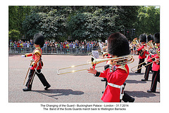 Changing of the Guard - the band marches back to barracks - London - 31.7.2014