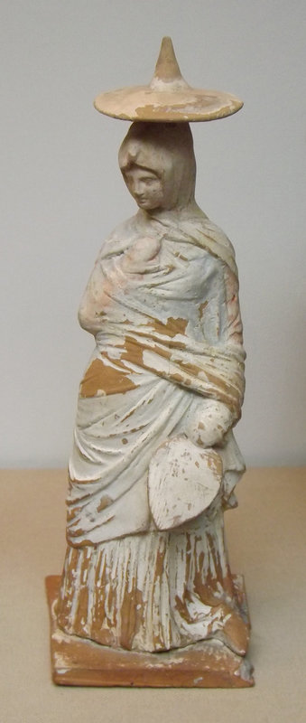 Terracotta Figure of a Woman in Outdoor Dress in the British Museum, April 2013