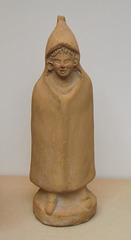 Terracotta Figure of a Boy Wearing a Cloak with a Hood in the British Museum, May 2014