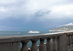 Terrace in Sorrento with a Cruise Ship in the Distance, June 2013