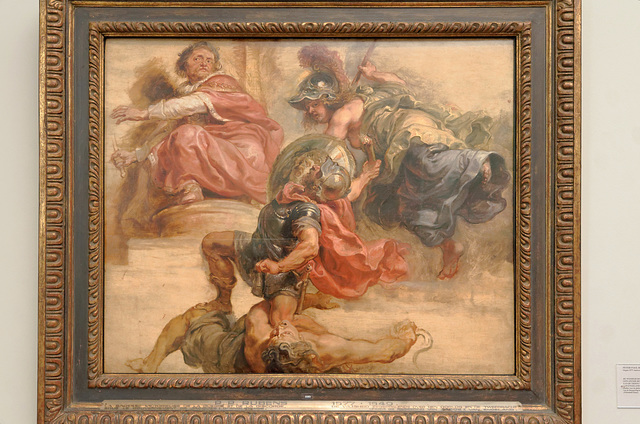 "La sagesse éloignant la rébellion armée du trône de Jacques 1er d'Angleterre" (Peter Paul Rubens)