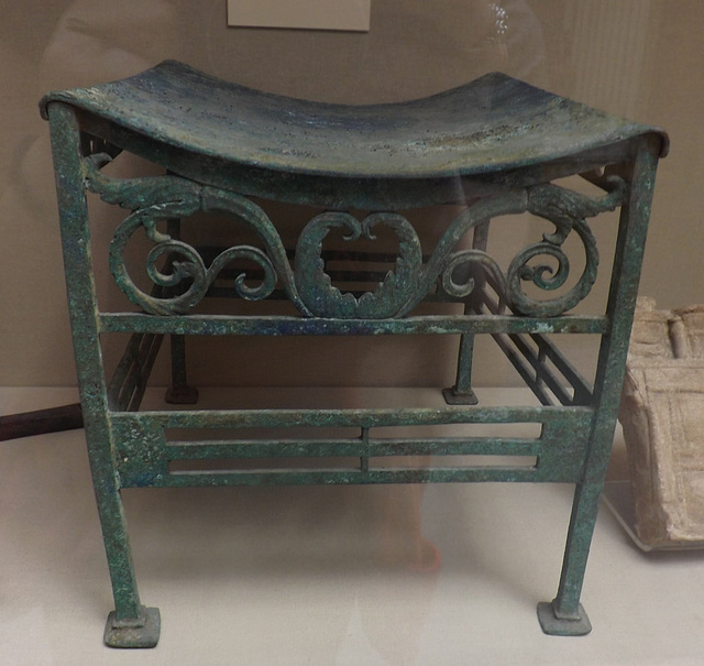 Roman Bronze Stool in the British Museum, May 2014
