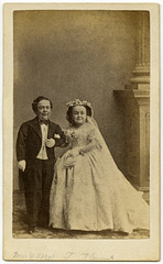 Mr. and Mrs. Tom Thumb in Their Wedding Attire