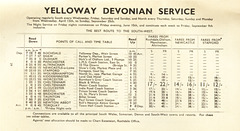 Yelloway Devonian service timetable - Summer 1937