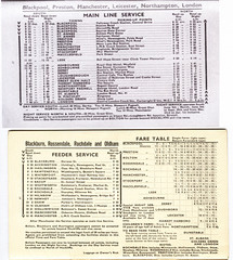 Yelloway Lancashire-London service timetable 1932