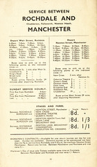 Yelloway Rochdale-Manchester service timetable 1932