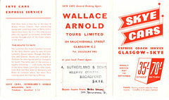 Skye Cars Glasgow-Isle of Skye coach service timetable leaflet (Side 1 of 2)