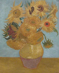 Detail of Sunflowers by Van Gogh in the Philadelphia Museum of Art, August 2009