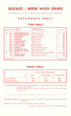North Manchester Motor Coaches North Wales service timetable for 1970
