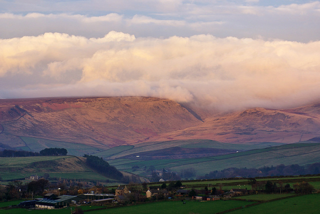Clouds spilling over the Pennines
