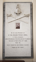 Memorial to Colonel Ames, St Lawrence's Church, Ayot St Lawrence, Hertfordshire