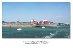 Sailing past Fort Blockhouse - Portsmouth - 31.5.2013