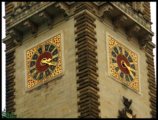 Clocks Cityhall of Hamburg, Germany (*1897)