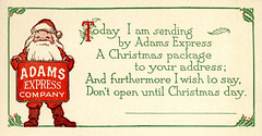 I Am Sending by Adams Express a Christmas Package to Your Address