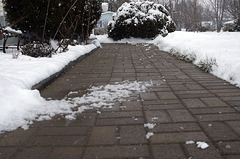 Sidewalk, with Snow
