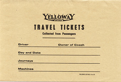 Yelloway ticket packet/envelope