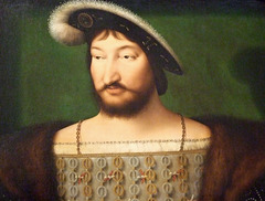 Detail of the Portrait of Francis I King of France by Joos van Cleve in the Philadelphia Museum of Art, January 2012