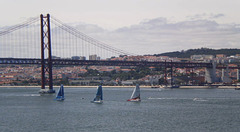 Sailing off from Lisbon to Dún Laoghaire - a view from Almada.