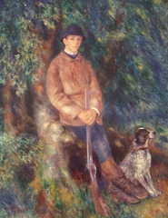 Detail of the Portrait of Alfred Berard with his Dog by Renoir in the Philadelphia Museum of Art, August 2009