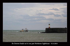Trawler De Zwerver leaves Newhaven - 6.11.2014