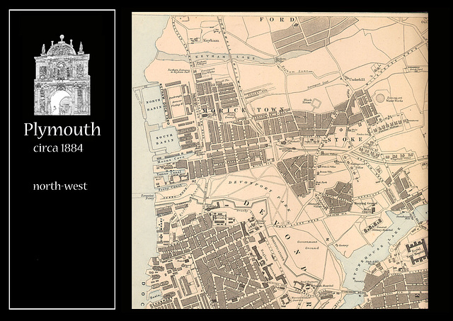 Plymouth map circa 1884 - North-West