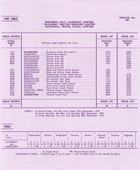 Yelloway and joint operators Glasgow-Paignton timetable - Summer 1974