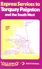 Yelloway/National Express joint service X65 timetable cover - Summer 1976