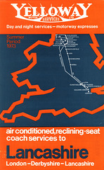 Yelloway London-Lancashire services timetable cover - Summer 1973
