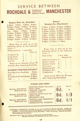 Yelloway Rochdale-Manchester service timetable 1937