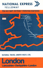 Yelloway/National Travel Lancashire-London timetable cover - Summer 1976