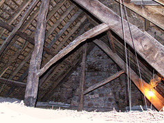 Old roof timbers and insulation