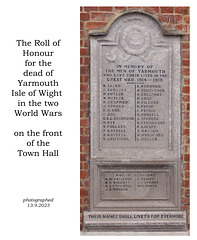 Yarmouth Roll of Honour, The Town Hall, 13 9 2023