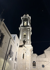 The bell tower at night.