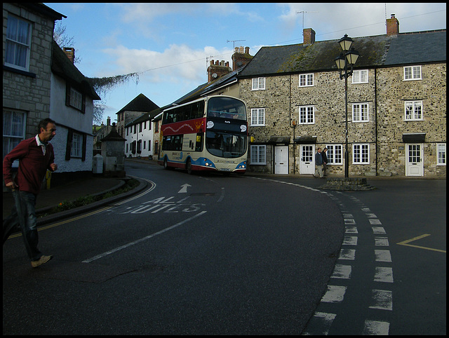 bus arriving at Beer Cross