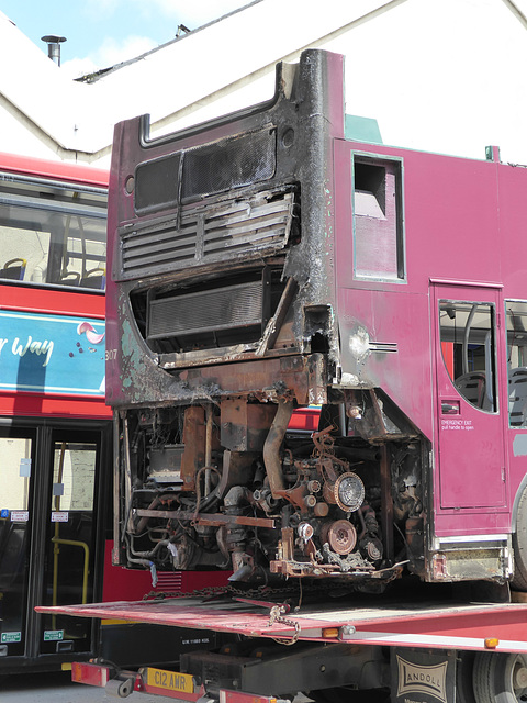 Fire Damaged Bus at Barton Park (3) - 16 July 2019