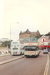 Open top buses on the seafront in Scarborough – 7 Sep 1996 (327-10)