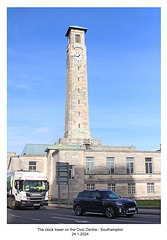 Southampton Civic Centre clock tower 24 1 2024